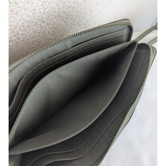 Coach L Zip Wallet Wristlet In Refined Grain Leather Olive Green Gunmetal 53413 - Picture 10 of 12